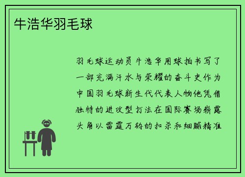 牛浩华羽毛球